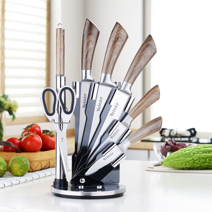 Velaze 8 Piece Stainless Steel Knife Block Set & Reviews Wayfair